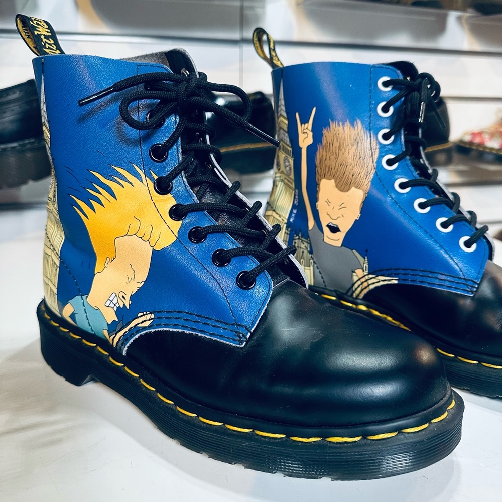 Dr. Martens 1460 Pascal Beavis & Butthead Black/Blue London Print Lace Up Boot